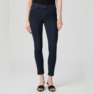 PAIGE Women Denim Hoxton Ankle Skinny Jean in Mona Dark Blue Size 25 Retail $189